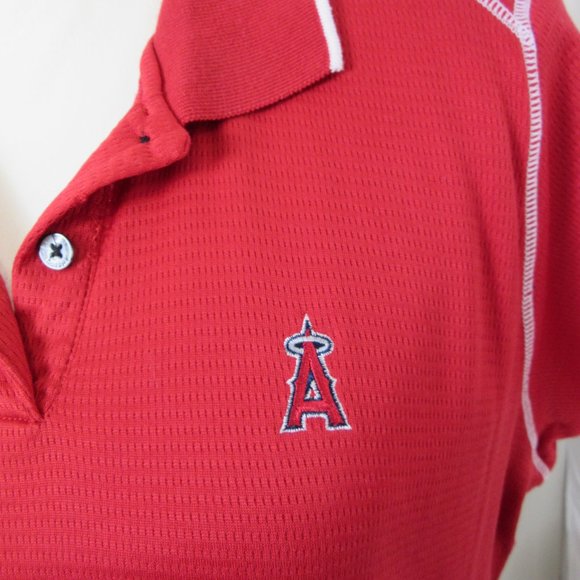 Angels Antigua Women's Vintage Baseball Red Polo Shirt Size Large - Picture 9 of 11